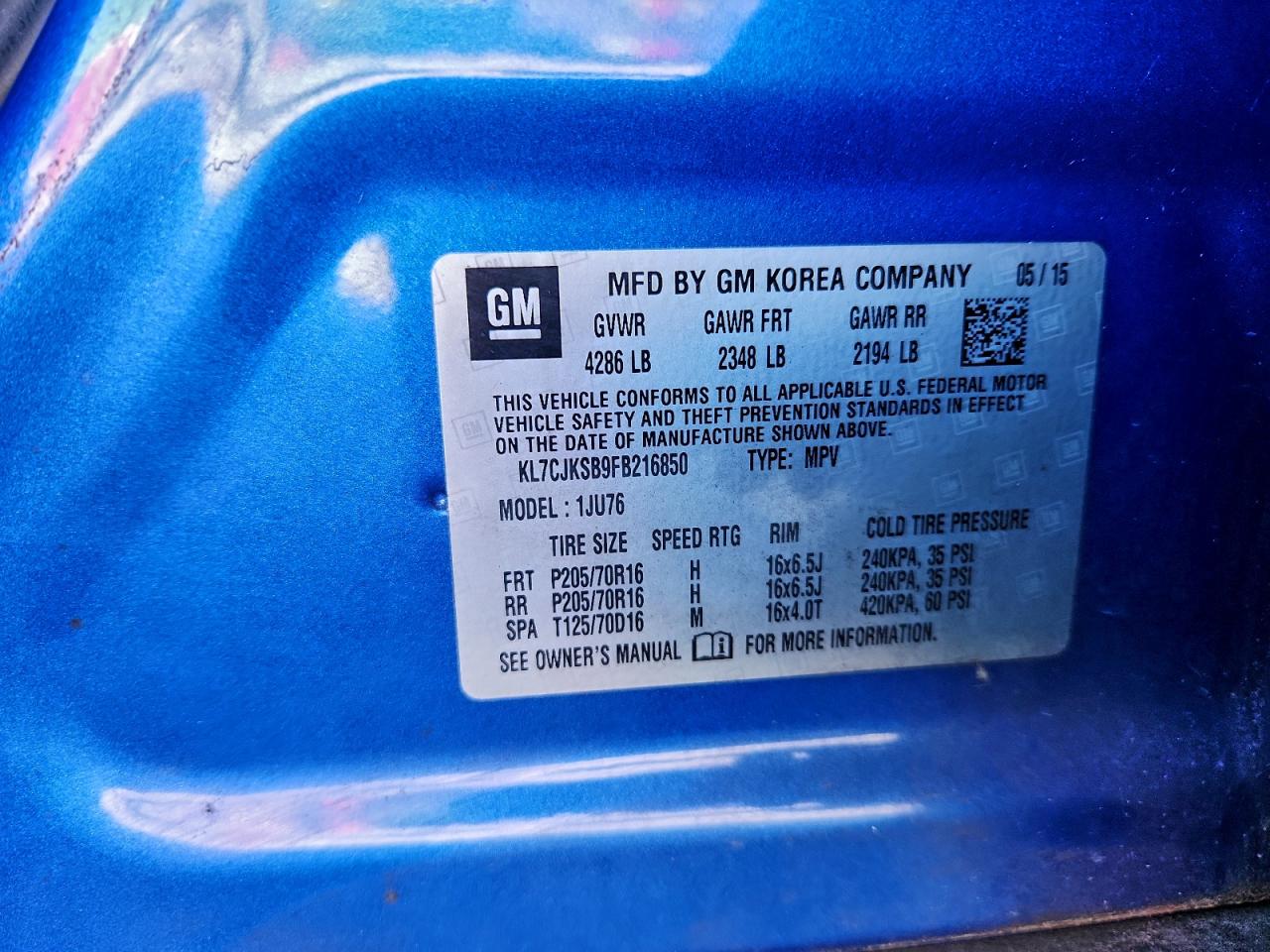 2015 CHEVROLET TRAX LS photo 25