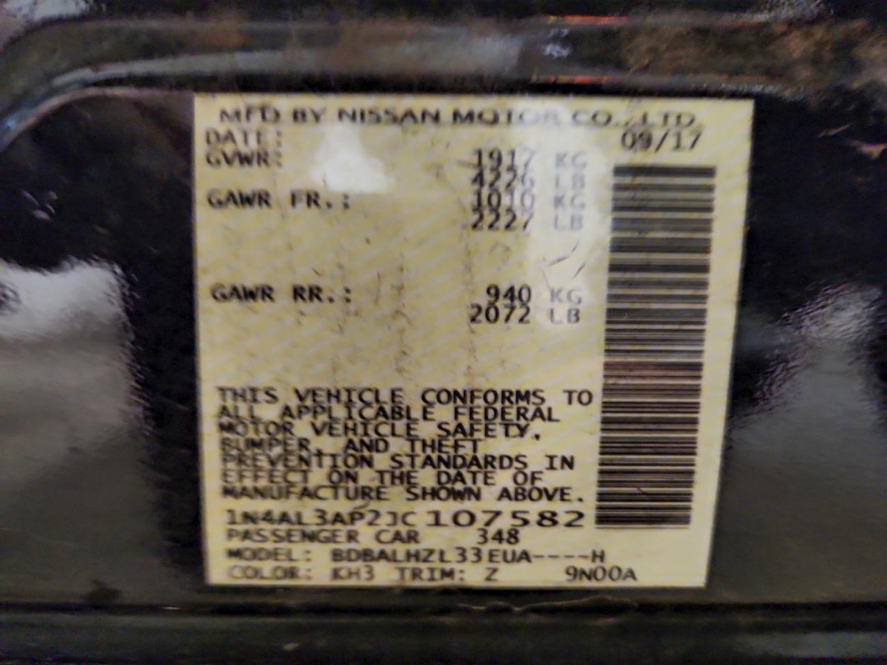 2018 NISSAN ALTIMA 2.5 photo 12