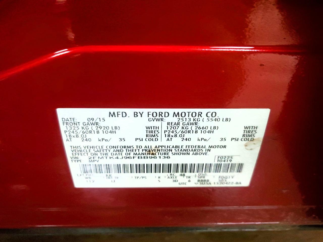 2015 FORD EDGE SEL photo 25