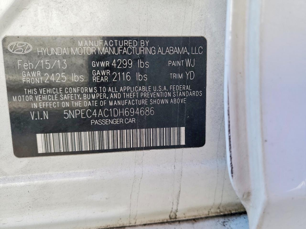 2013 HYUNDAI SONATA SE photo 23