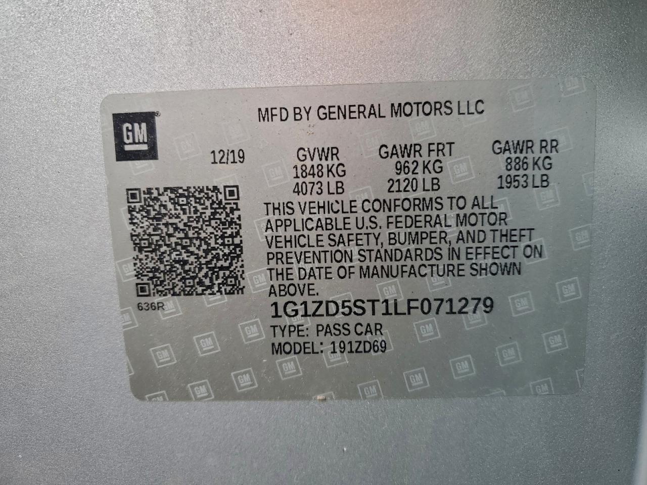 2020 CHEVROLET MALIBU LT photo 12