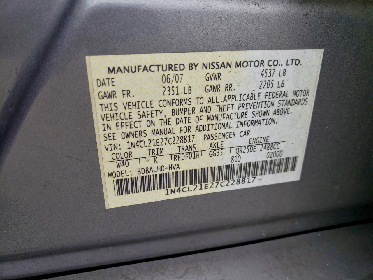2007 NISSAN ALTIMA HYBRID photo 23