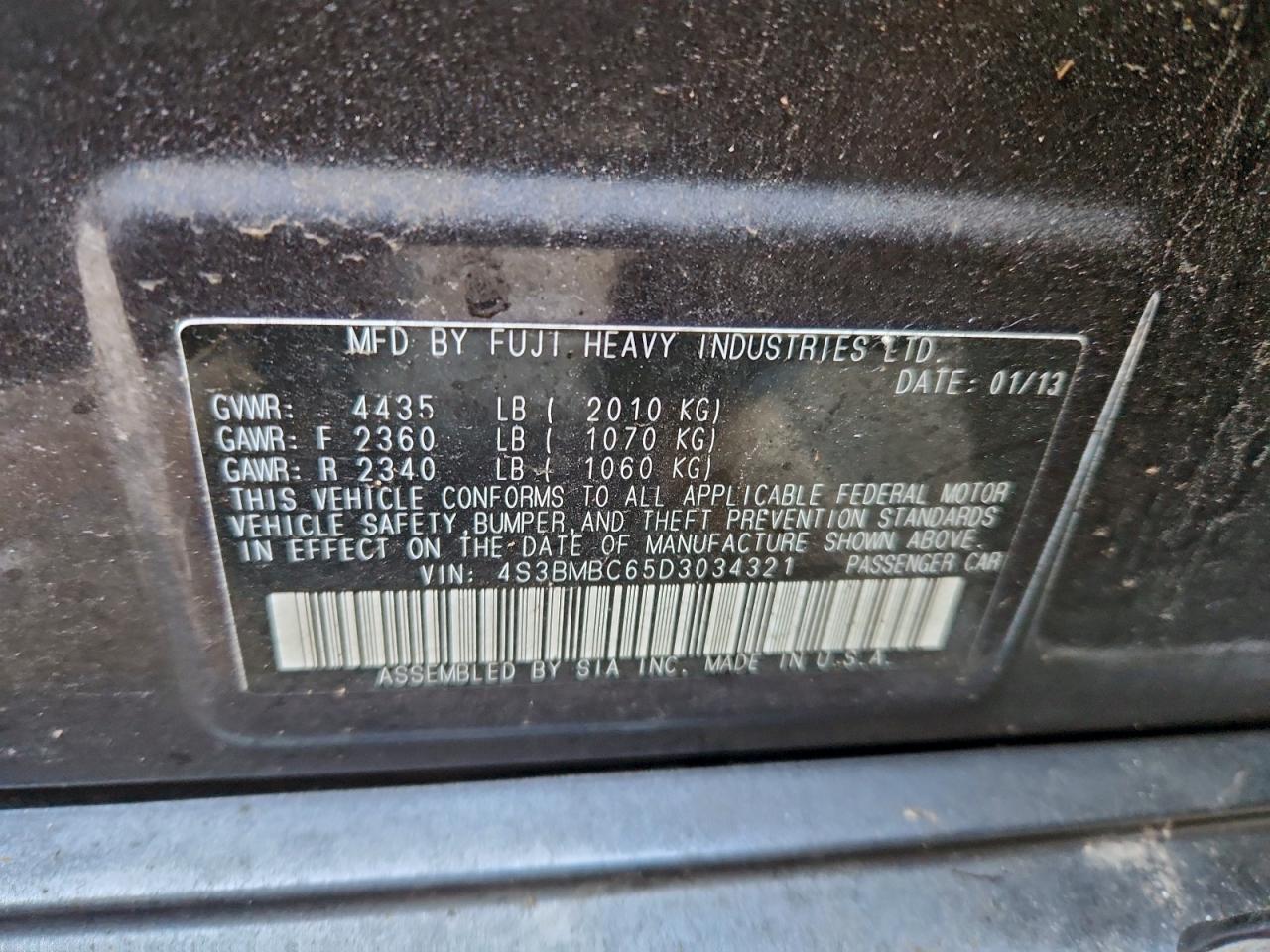 2013 SUBARU LEGACY 2.5I PREMIUM photo 12