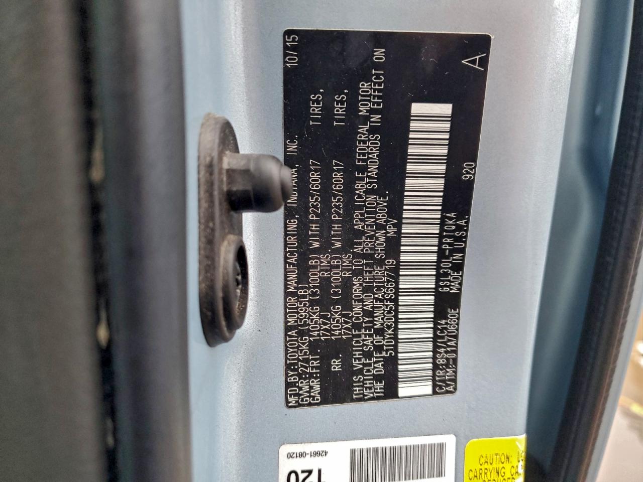 2015 TOYOTA SIENNA XLE photo 34