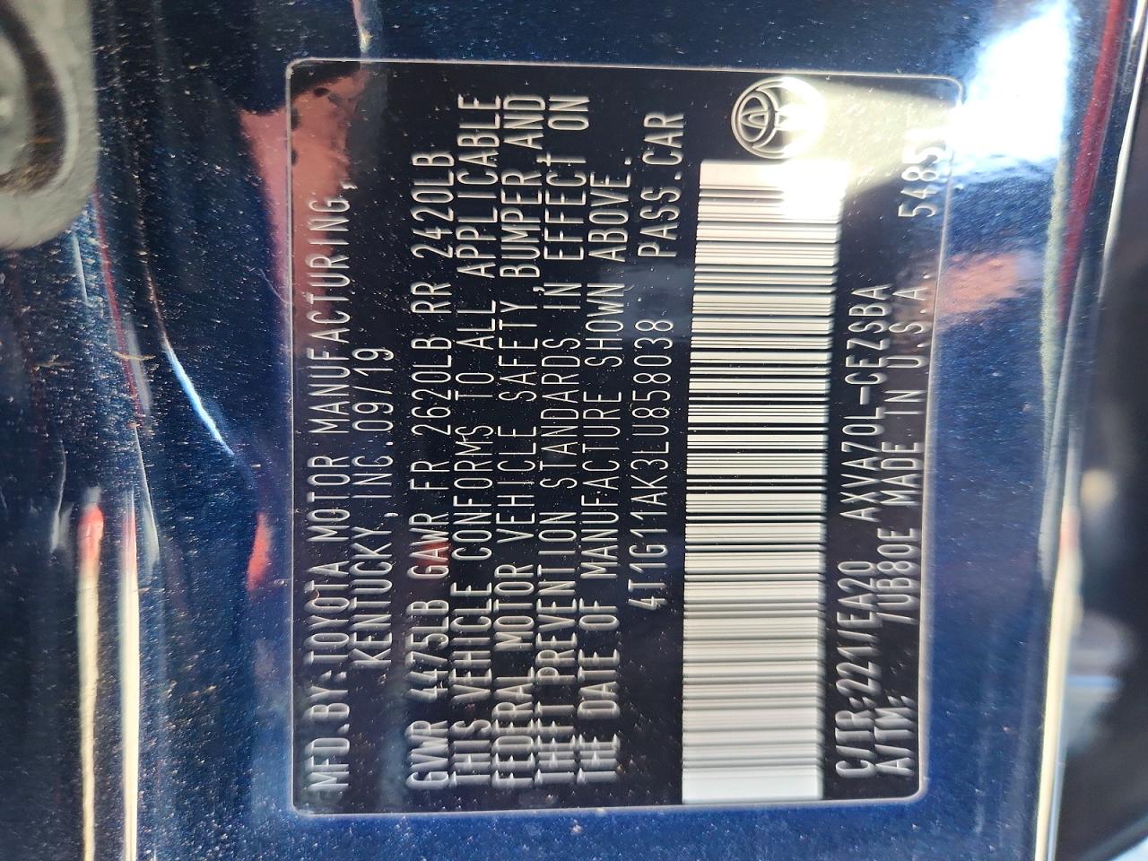 2020 TOYOTA CAMRY SE photo 13