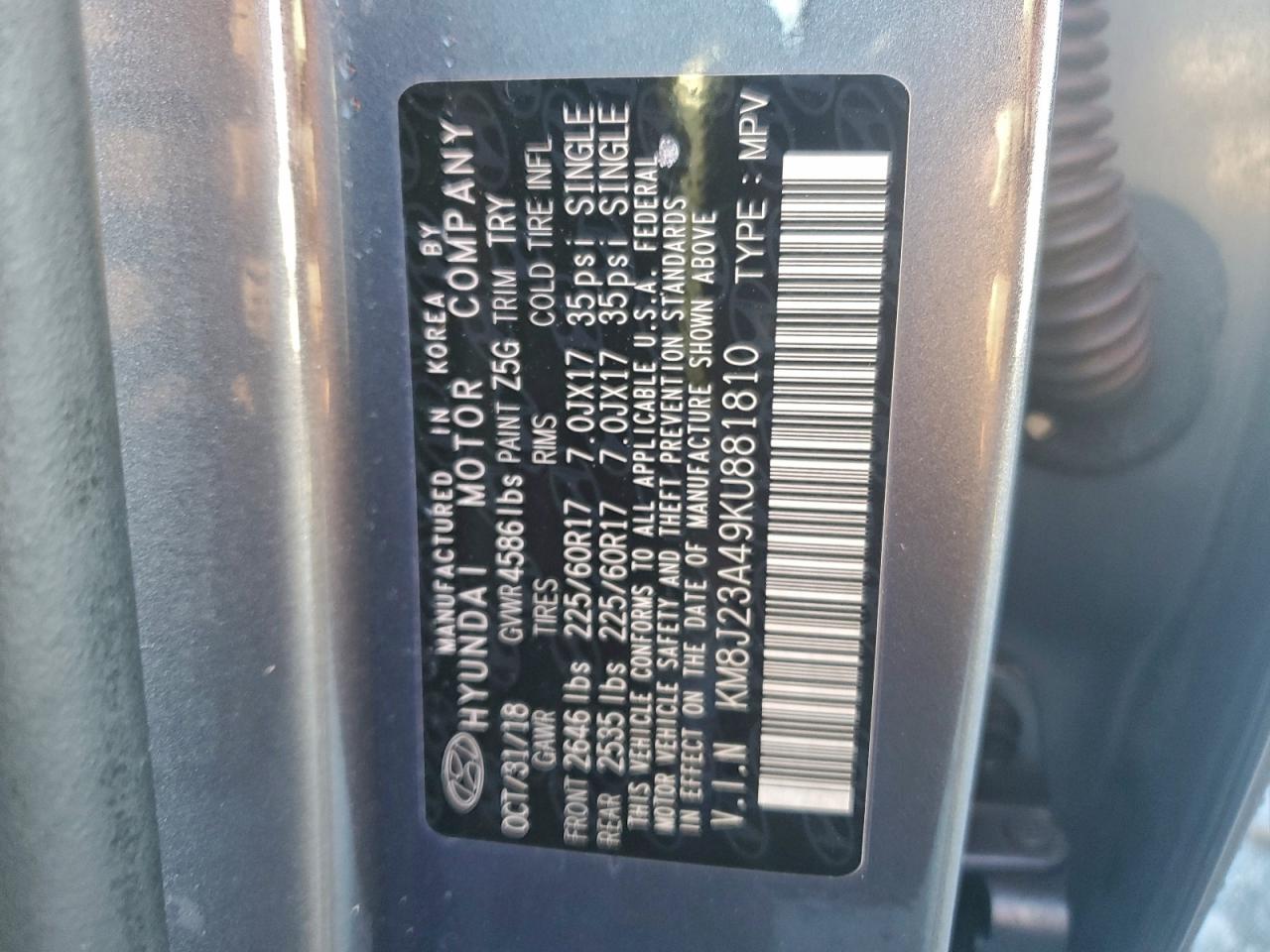 2019 HYUNDAI TUCSON SE photo 14