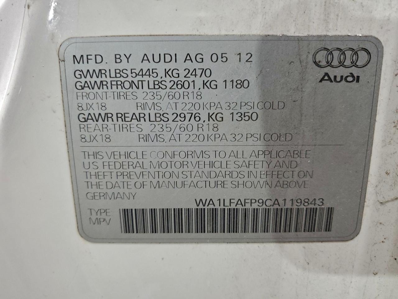 2012 AUDI Q5 PREMIUM PLUS photo 13