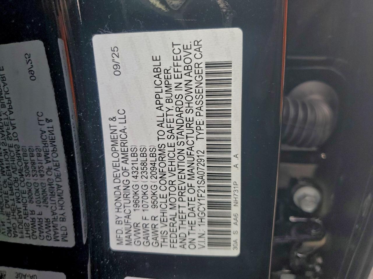 2025 HONDA ACCORD LX photo 12