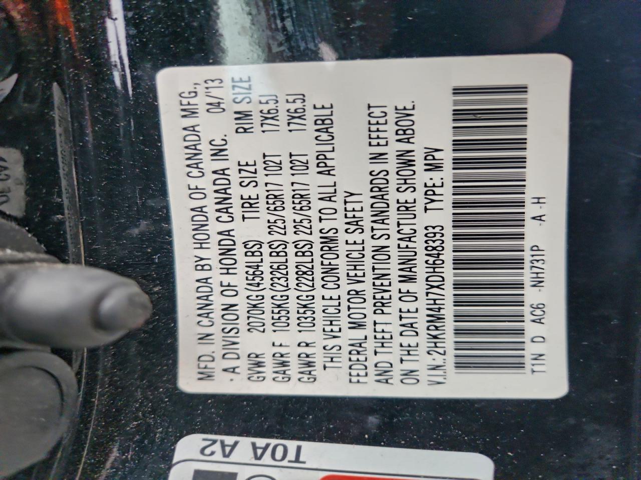 2013 HONDA CR-V EXL photo 25