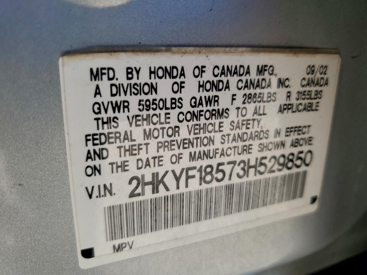 2003 HONDA PILOT photo 13