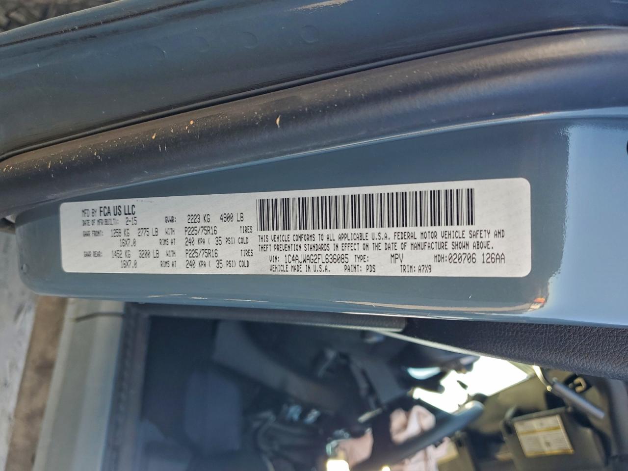 2015 JEEP WRANGLER SPORT photo 12