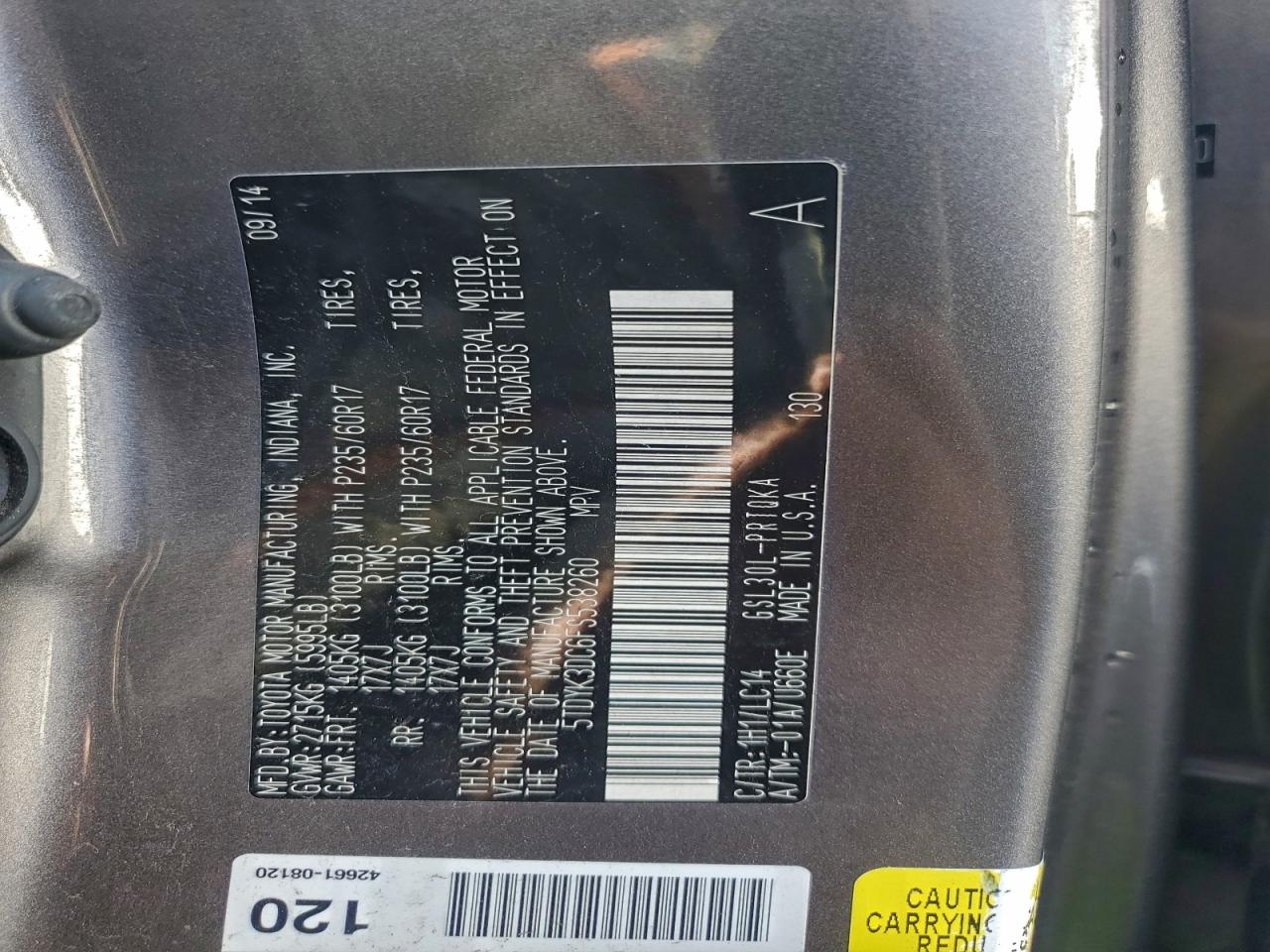 2015 TOYOTA SIENNA XLE photo 25
