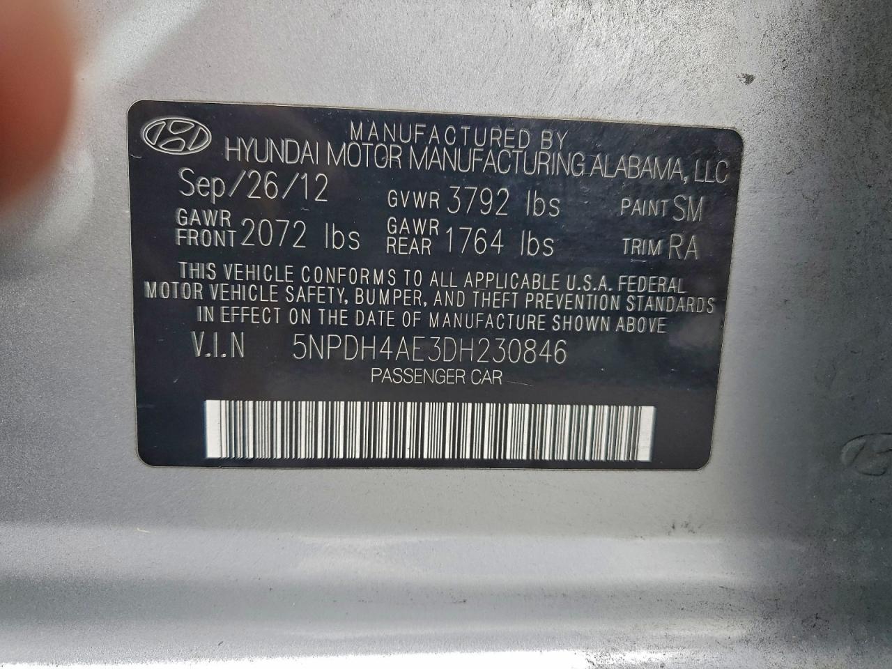 2013 HYUNDAI ELANTRA GLS photo 23