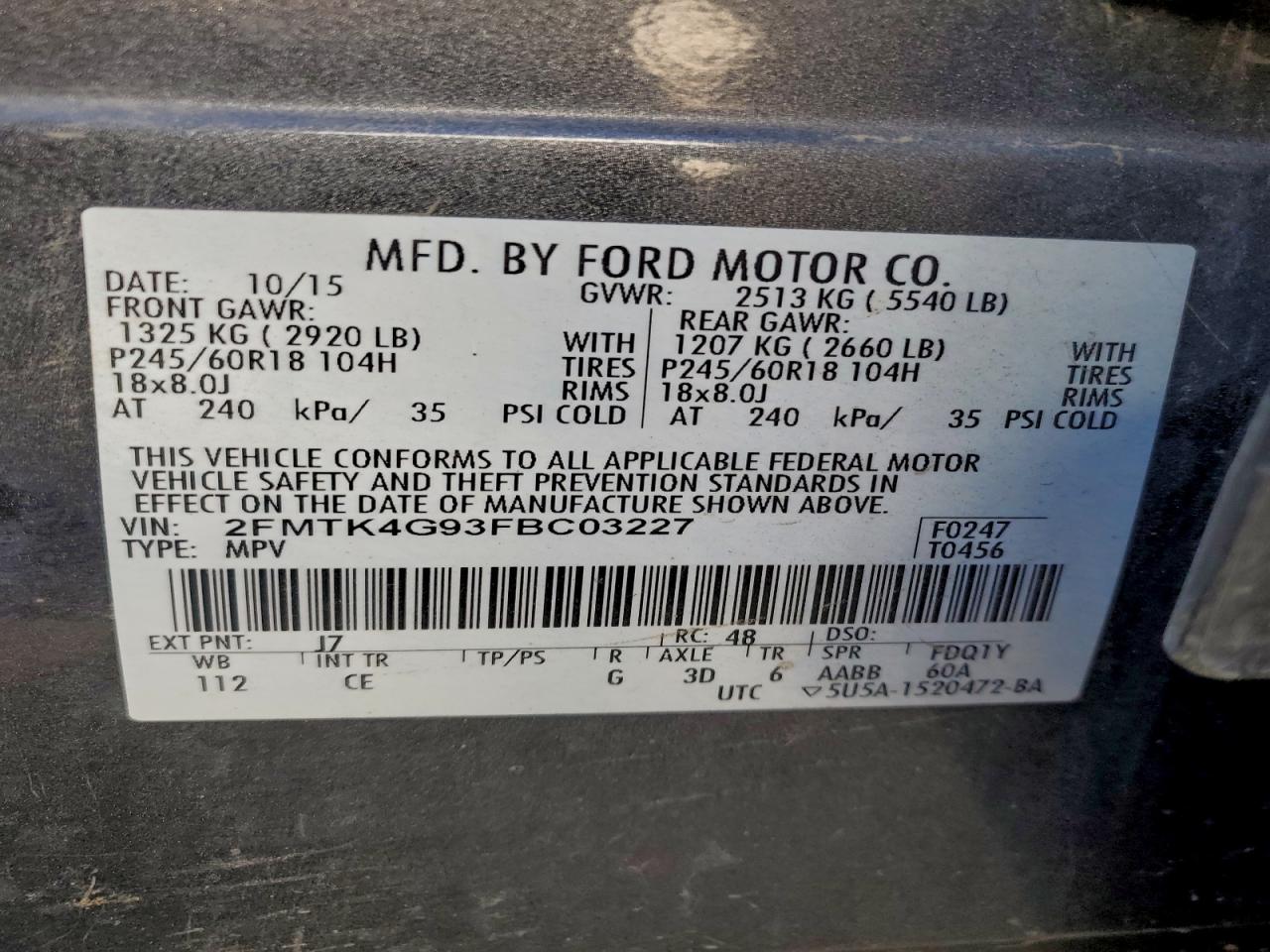 2015 FORD EDGE SE photo 13