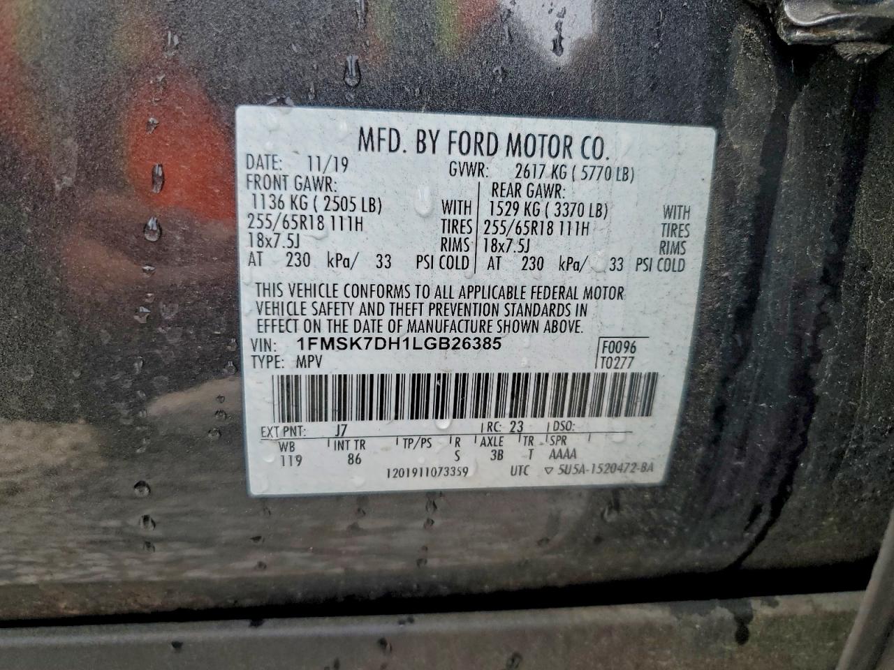 2020 FORD EXPLORER XLT photo 14