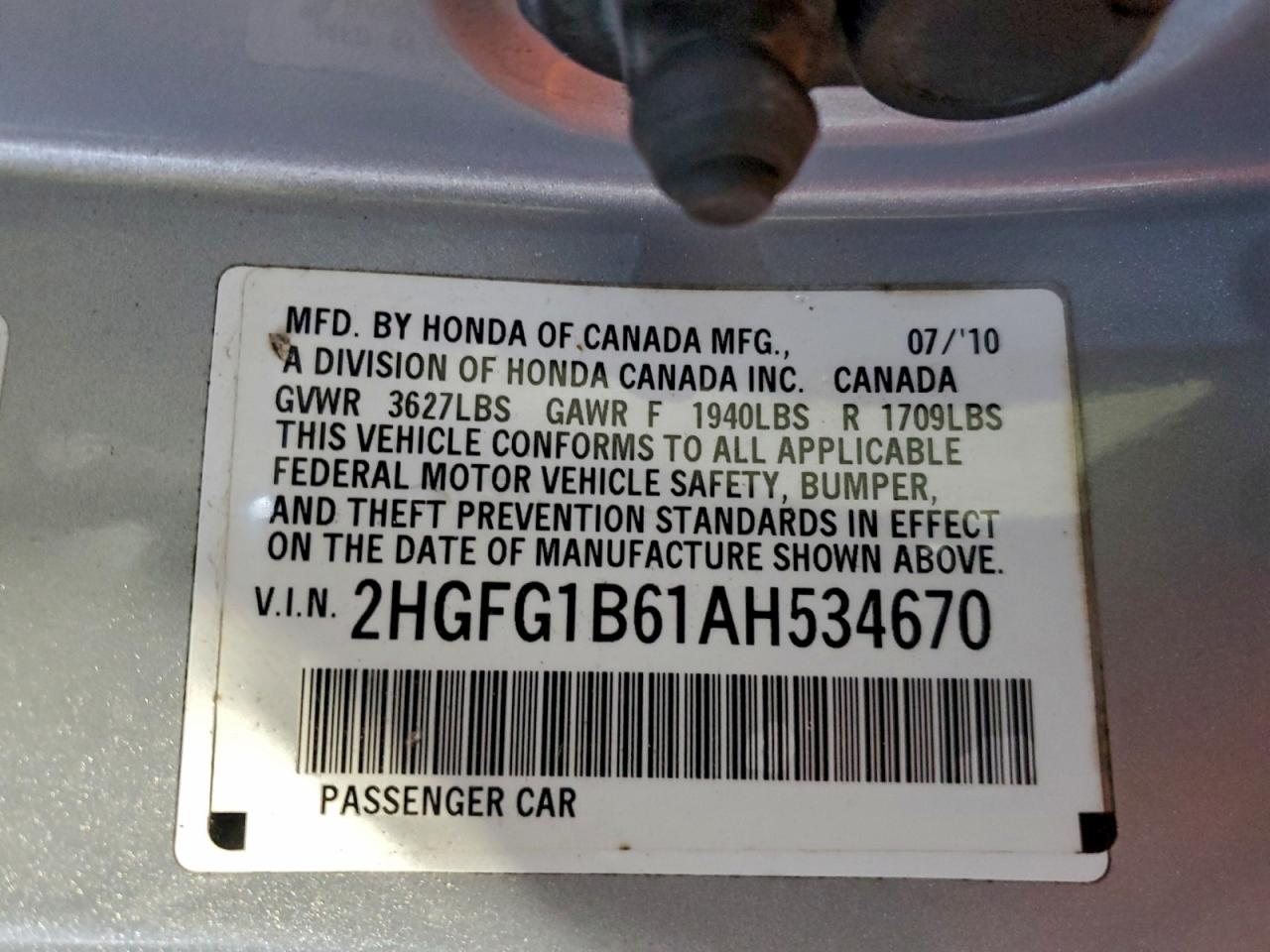 2010 HONDA CIVIC LX photo 23
