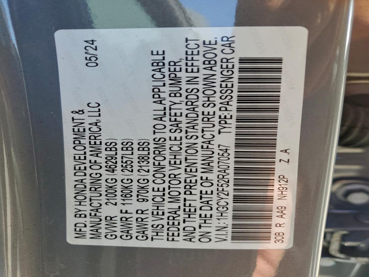 2024 HONDA ACCORD HYBRID SPORT photo 12