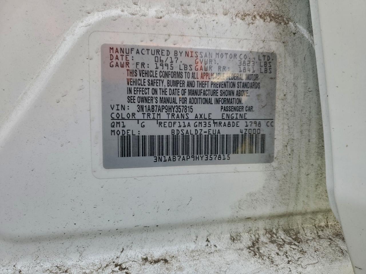 2017 NISSAN SENTRA S photo 12