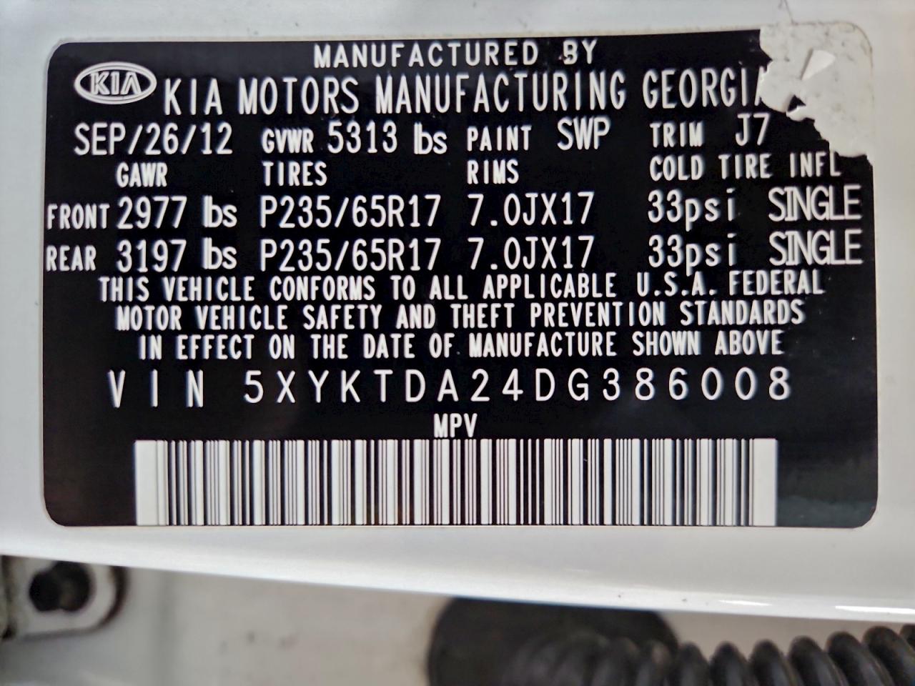 2013 KIA SORENTO LX photo 13