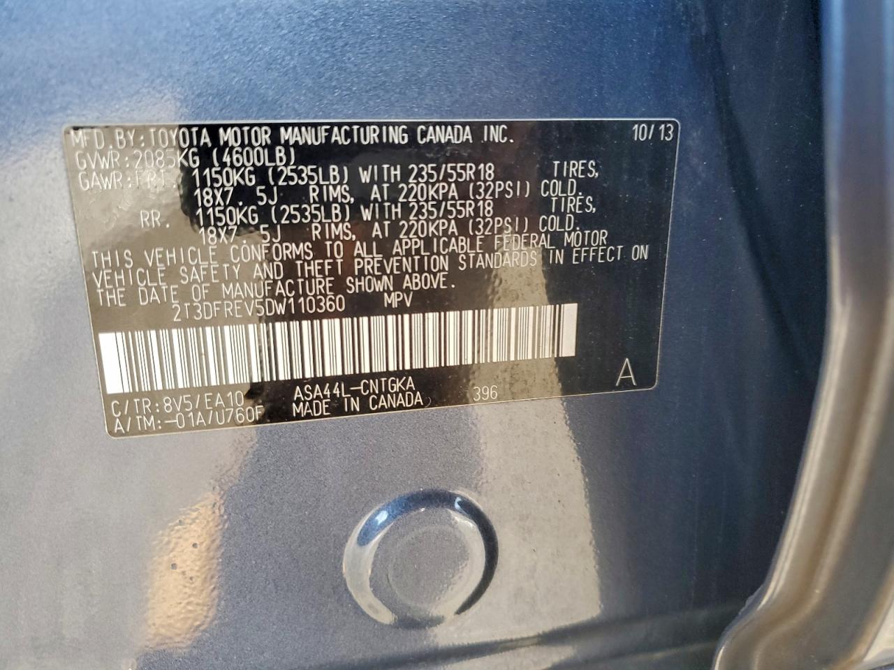 2013 TOYOTA RAV4 LIMITED photo 13