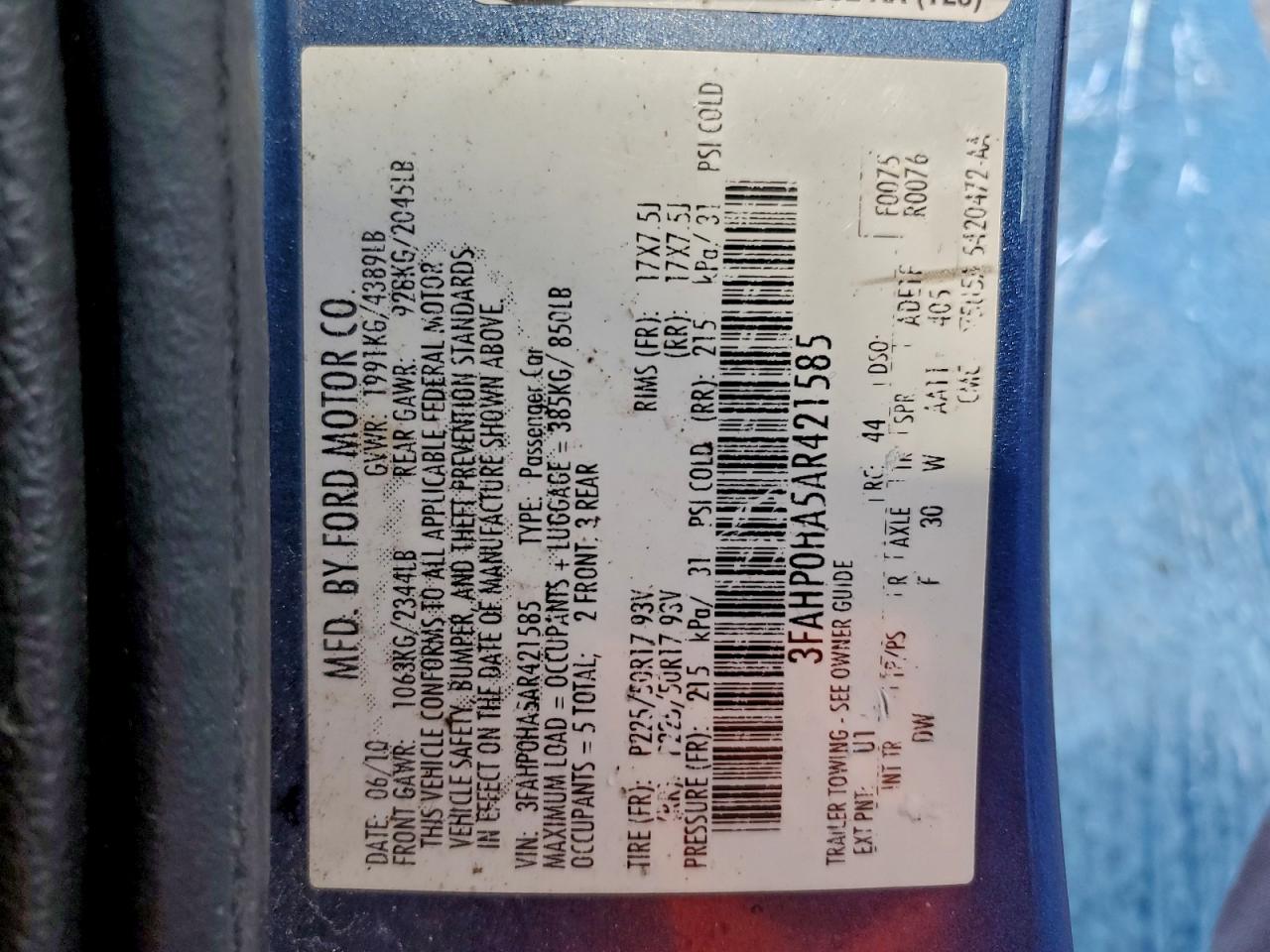 2010 FORD FUSION SE photo 23