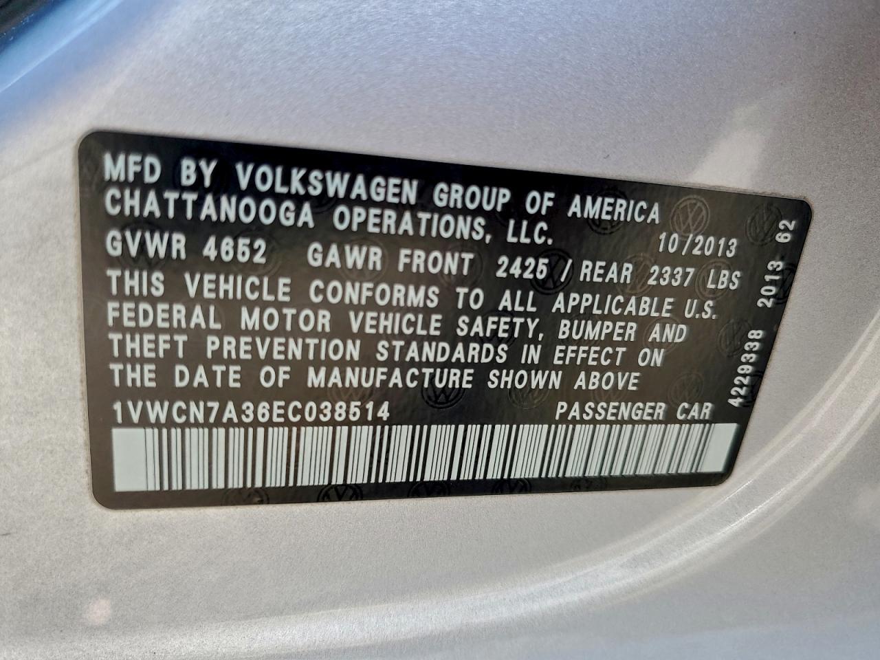 2014 VOLKSWAGEN PASSAT SEL photo 34