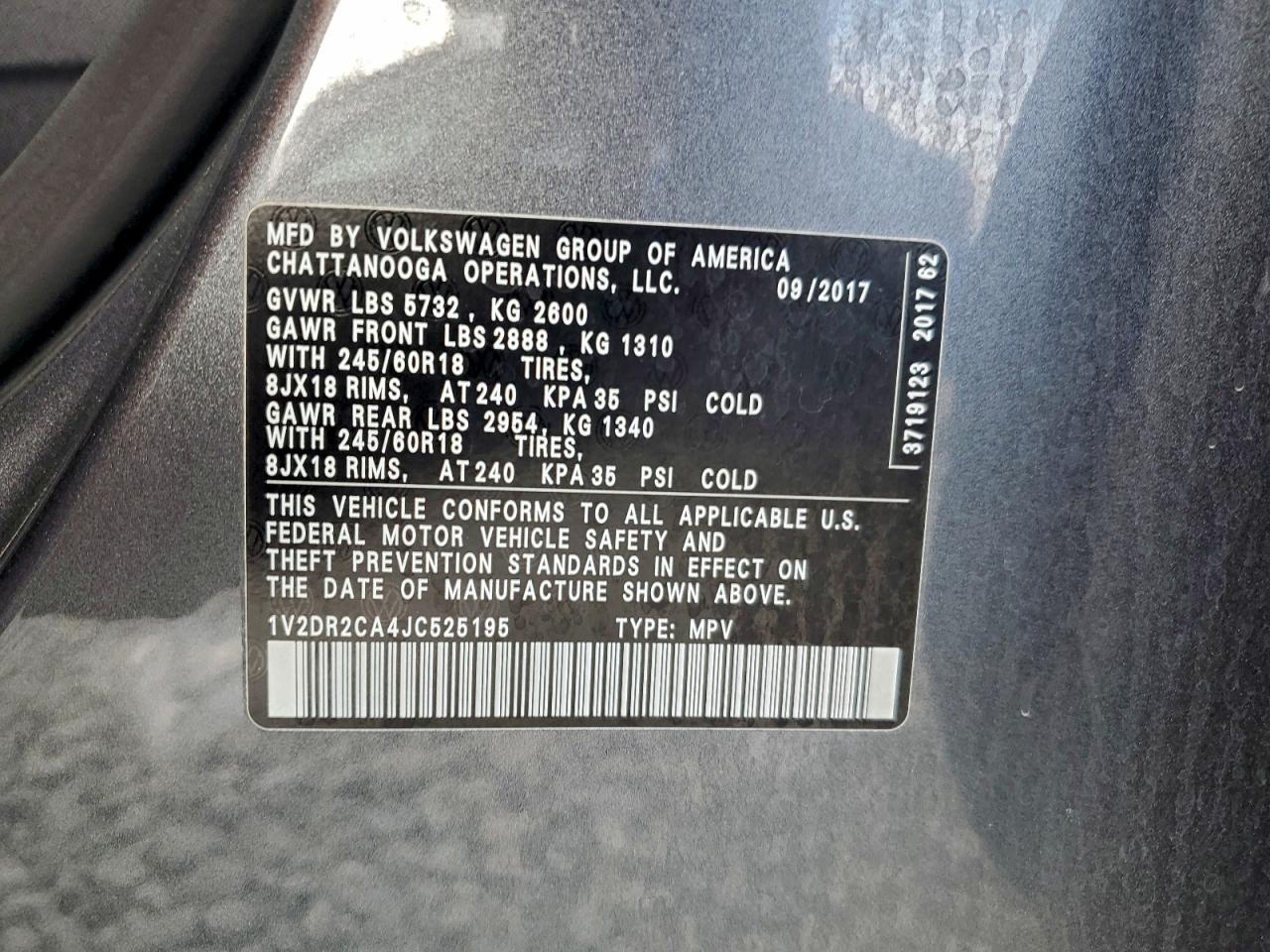 2018 VOLKSWAGEN ATLAS SE photo 13