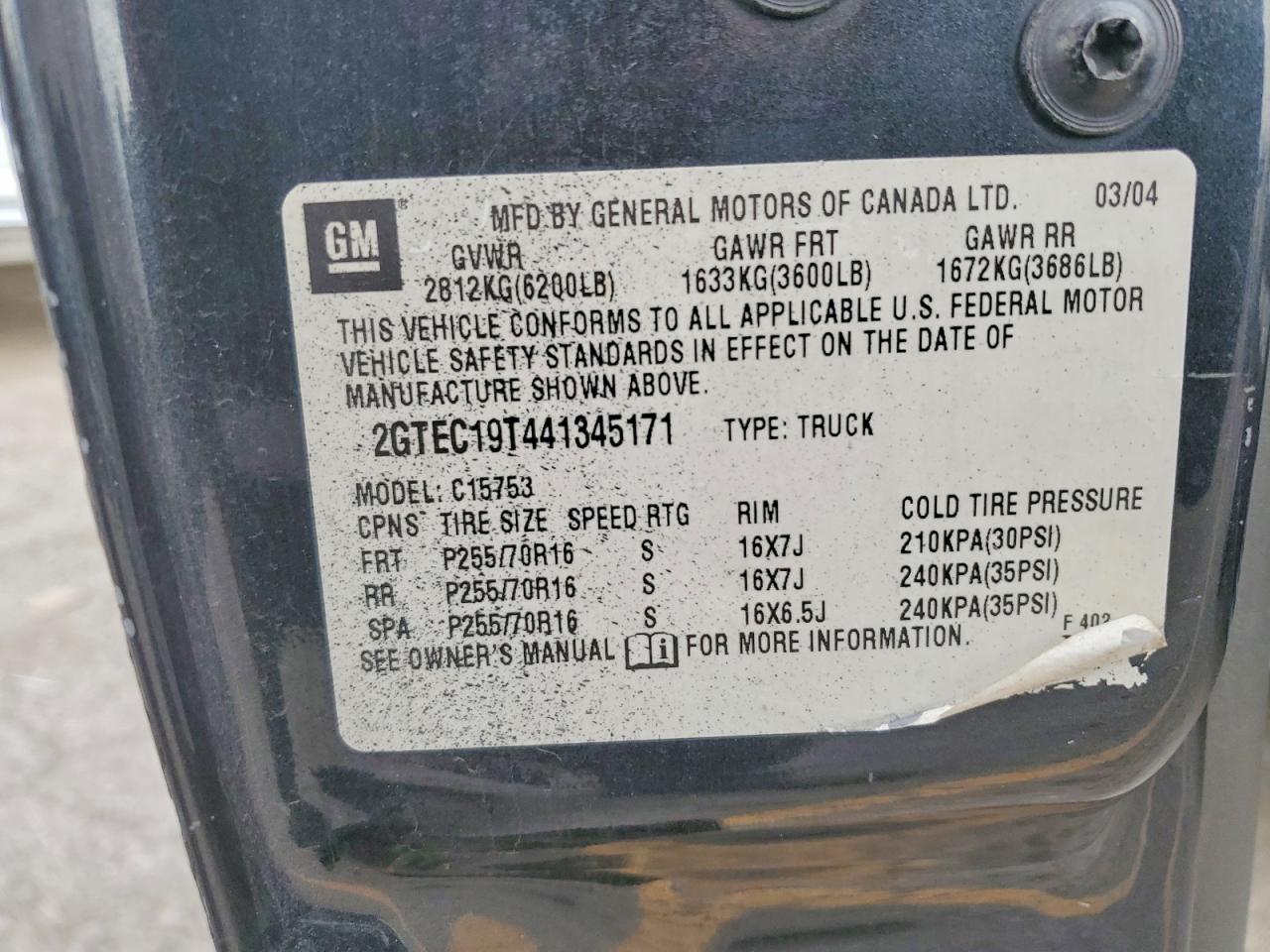 2004 GMC NEW SIERRA C1500 photo 12