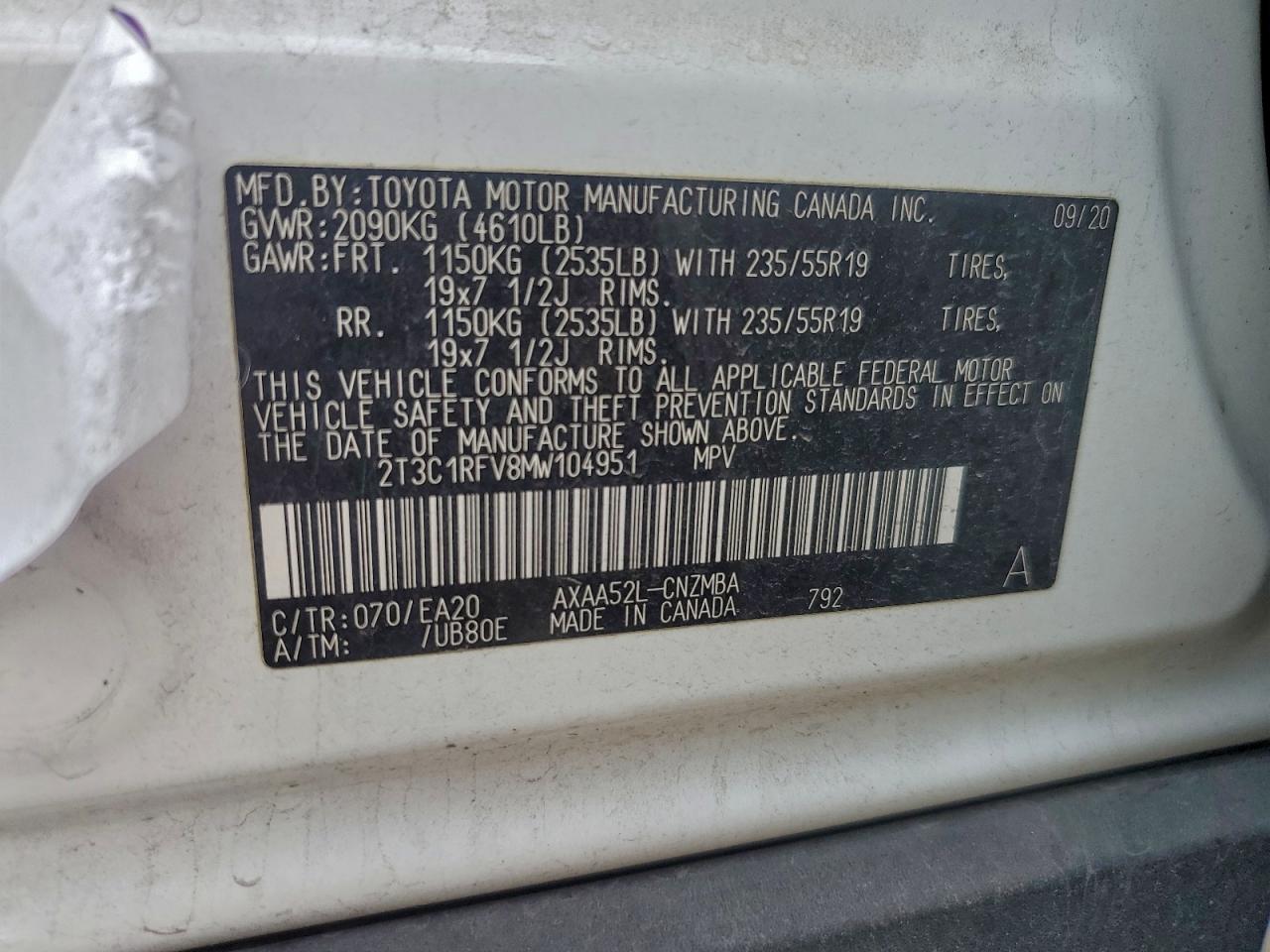 2021 TOYOTA RAV4 XLE PREMIUM photo 23
