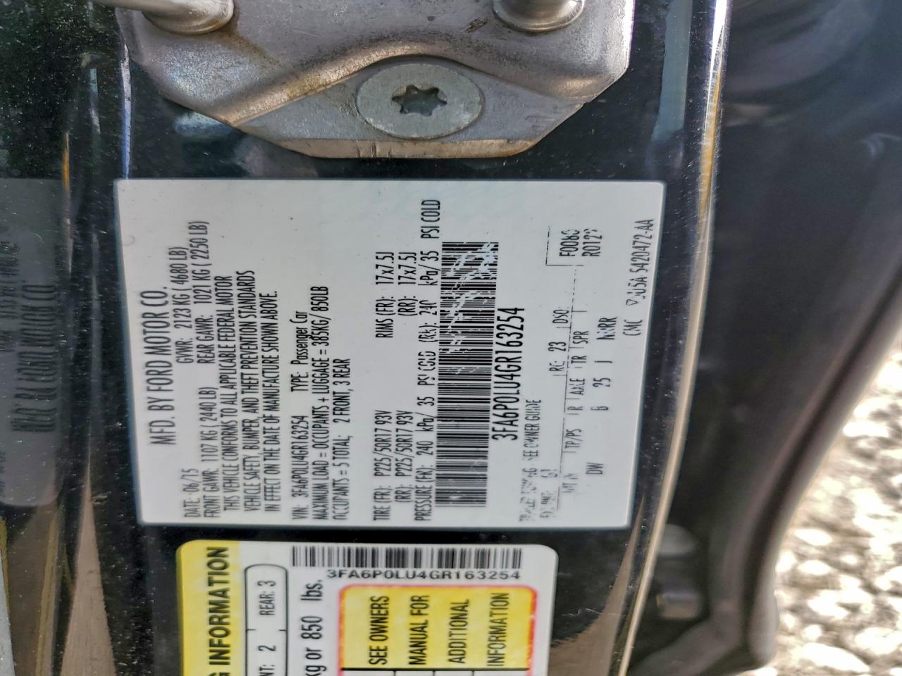 2016 FORD FUSION SE HYBRID photo 37