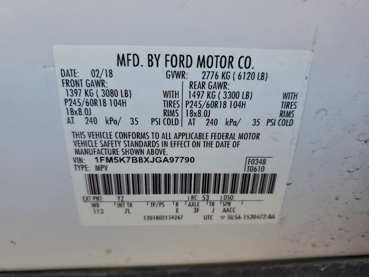 2018 FORD EXPLORER photo 13