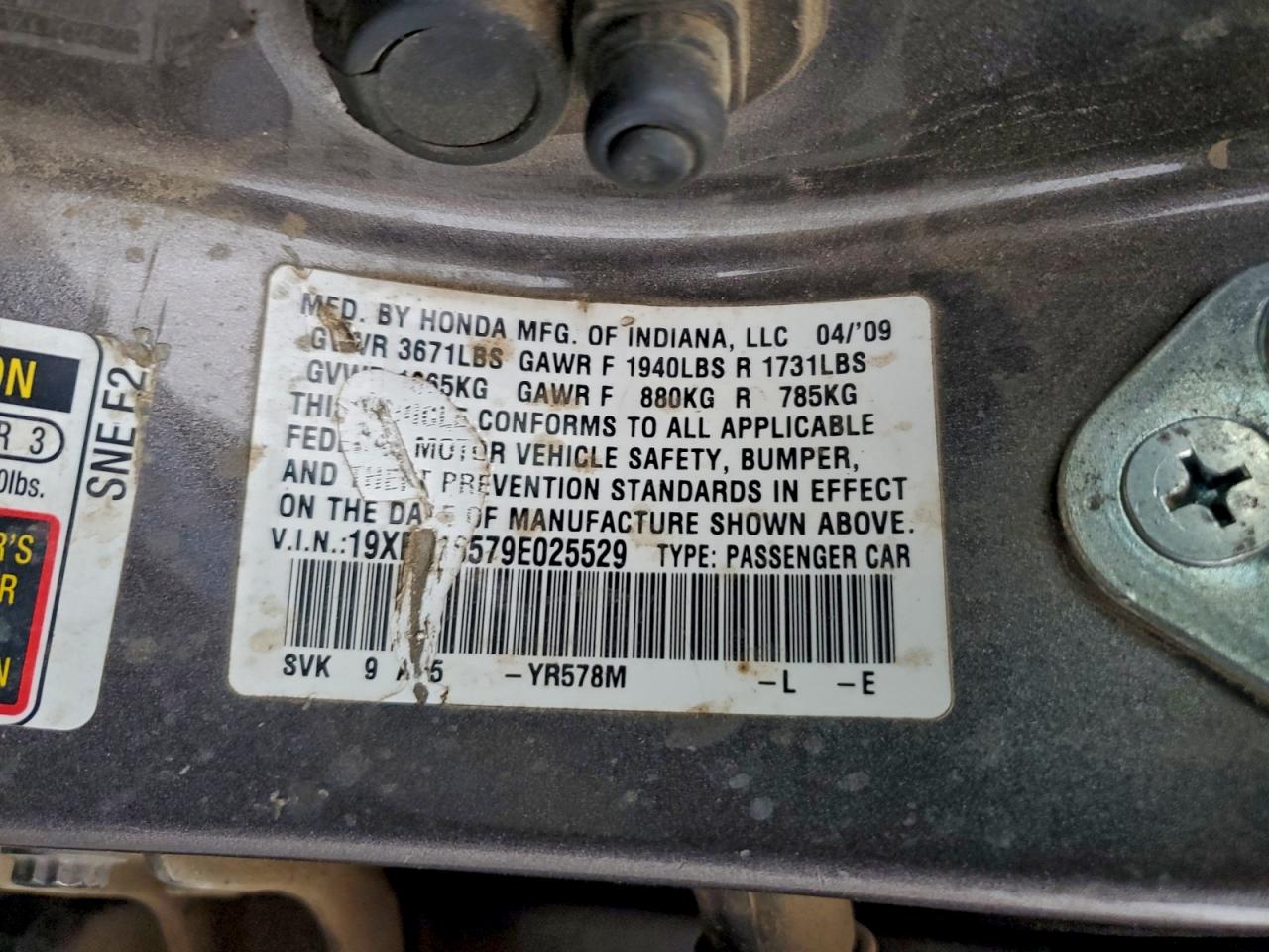 2009 HONDA CIVIC LX photo 13