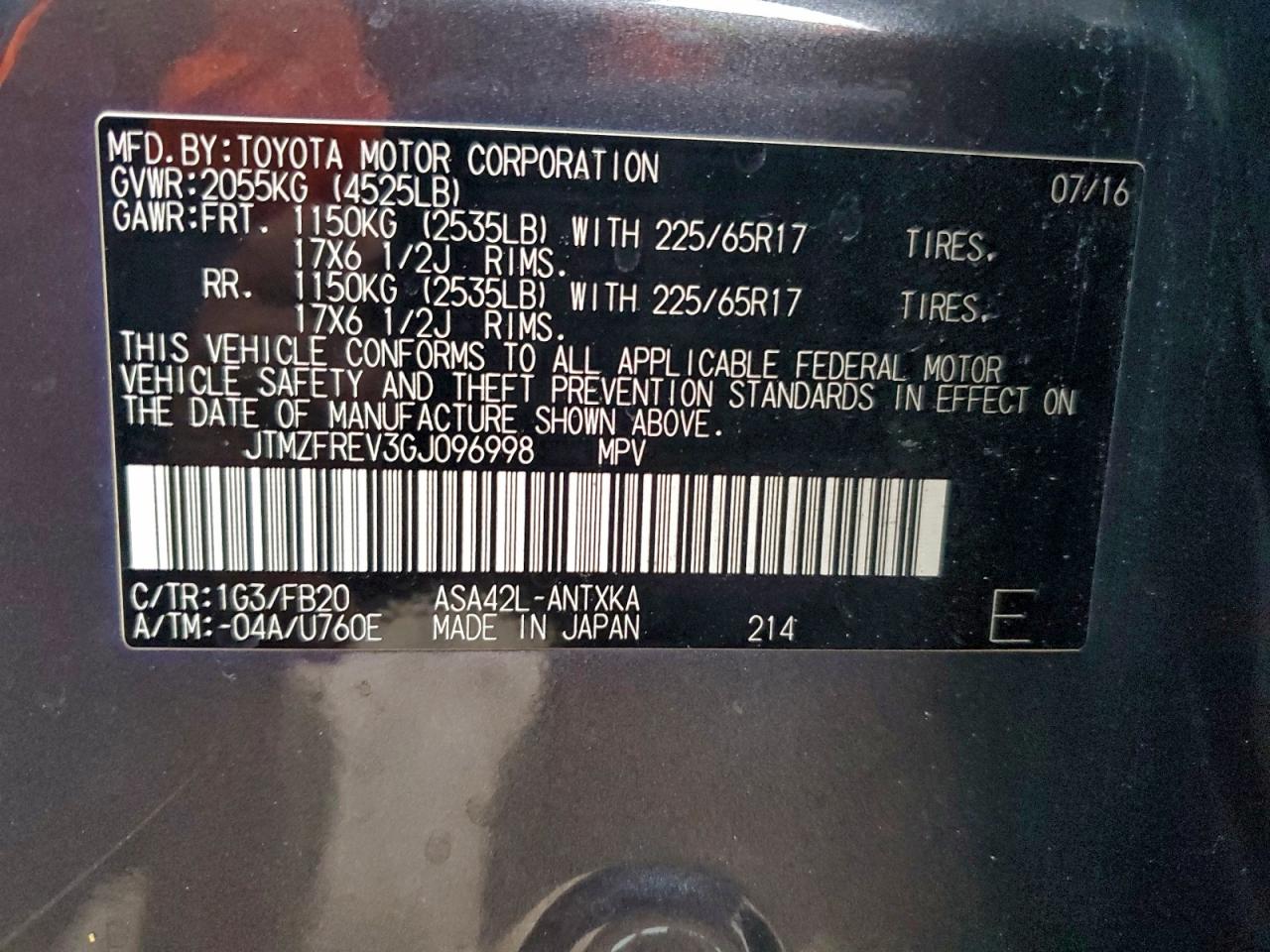 2016 TOYOTA RAV4 LE photo 34