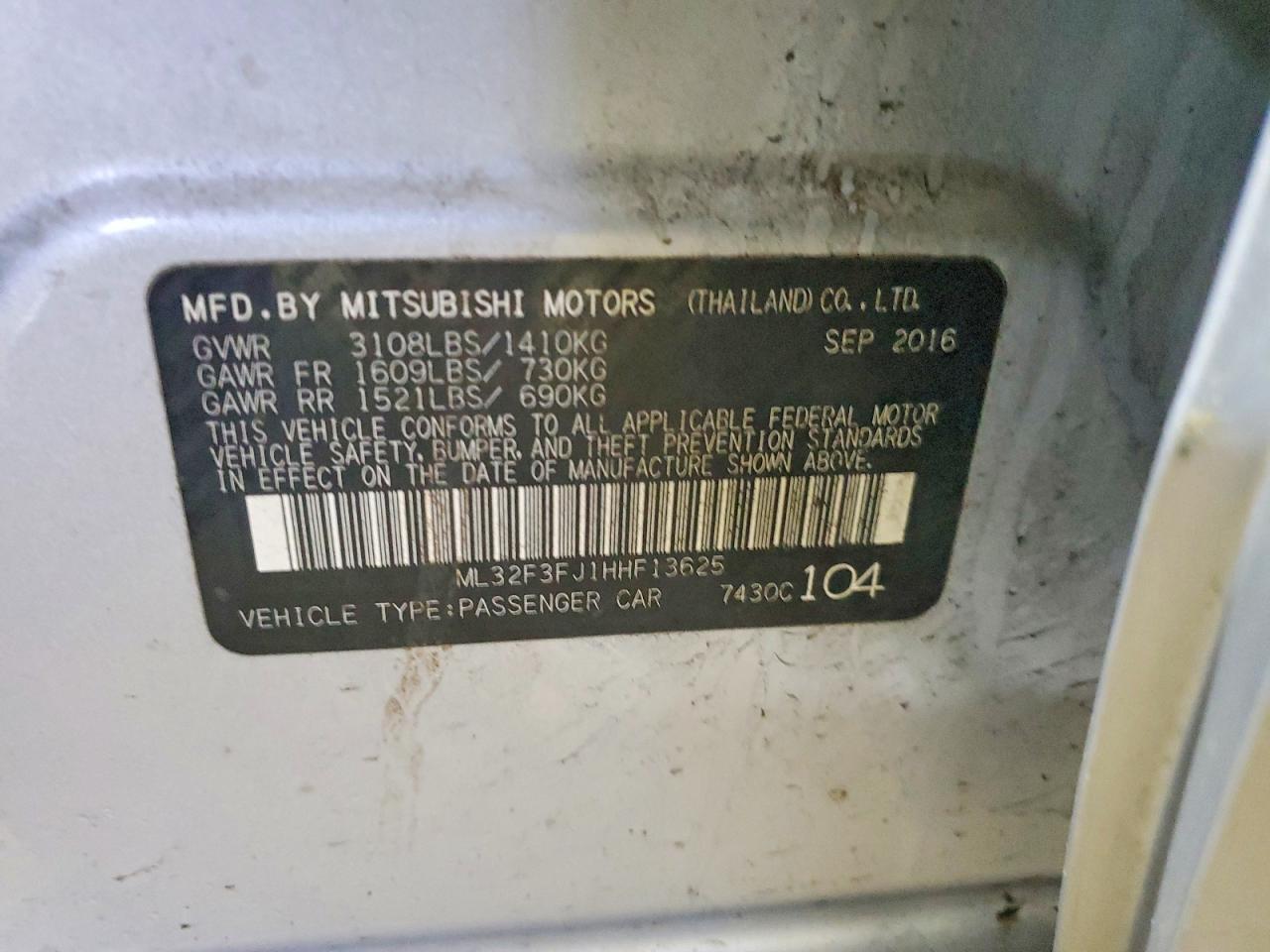 2017 MITSUBISHI MIRAGE G4 ES photo 12