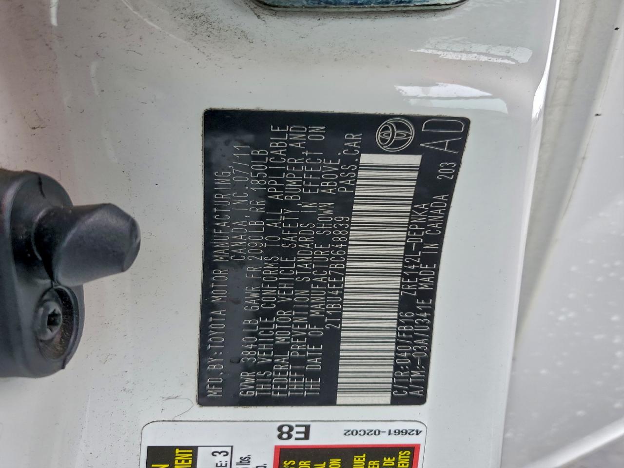 2011 TOYOTA COROLLA BASE photo 13