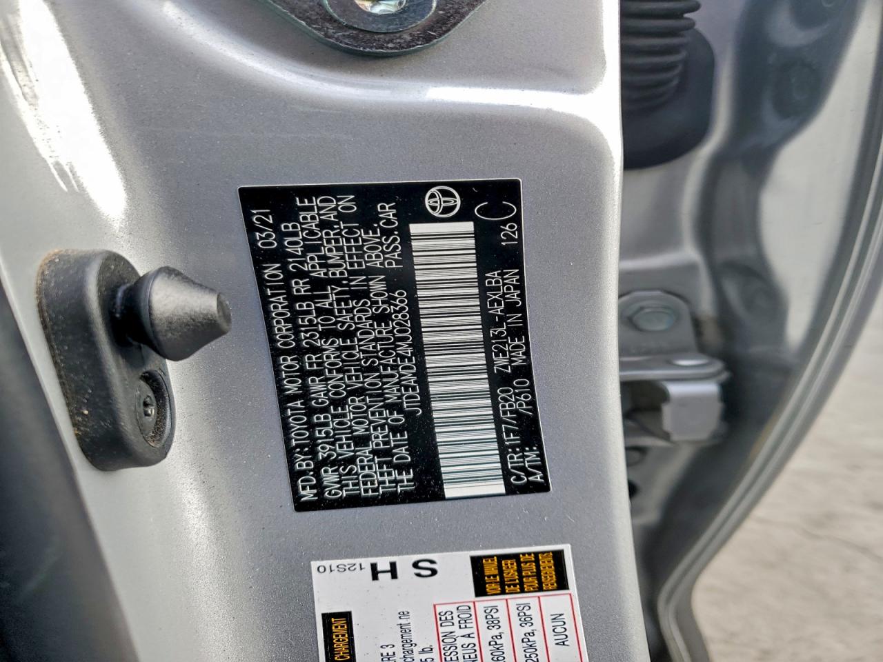 2021 TOYOTA COROLLA LE photo 23