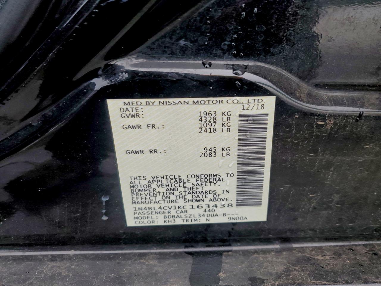 2019 NISSAN ALTIMA SR photo 13