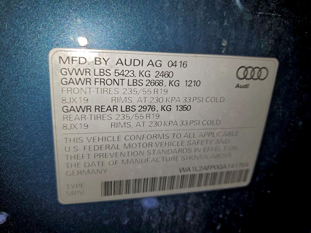 2016 AUDI Q5 PREMIUM PLUS photo 14