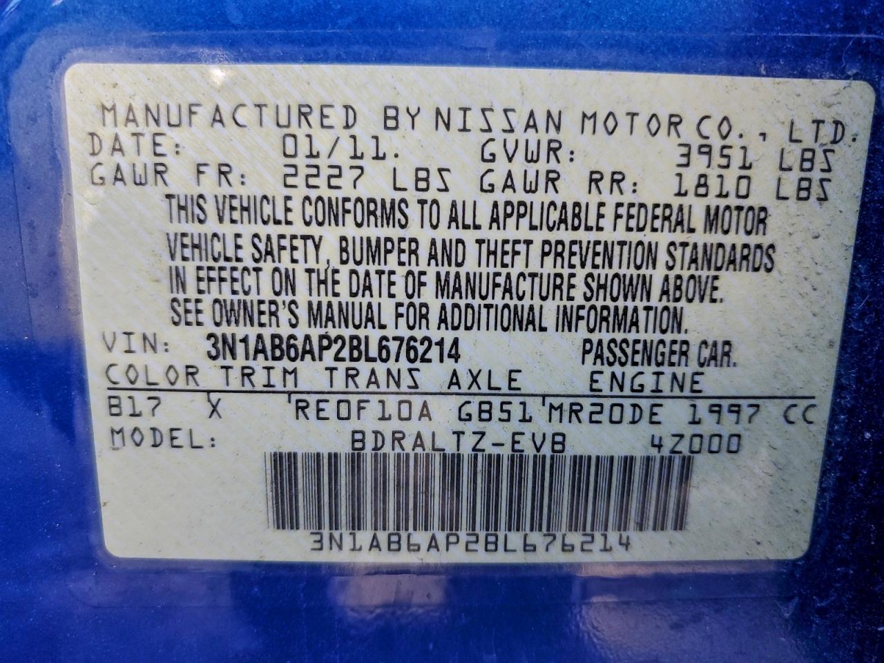 2011 NISSAN SENTRA 2.0 photo 23