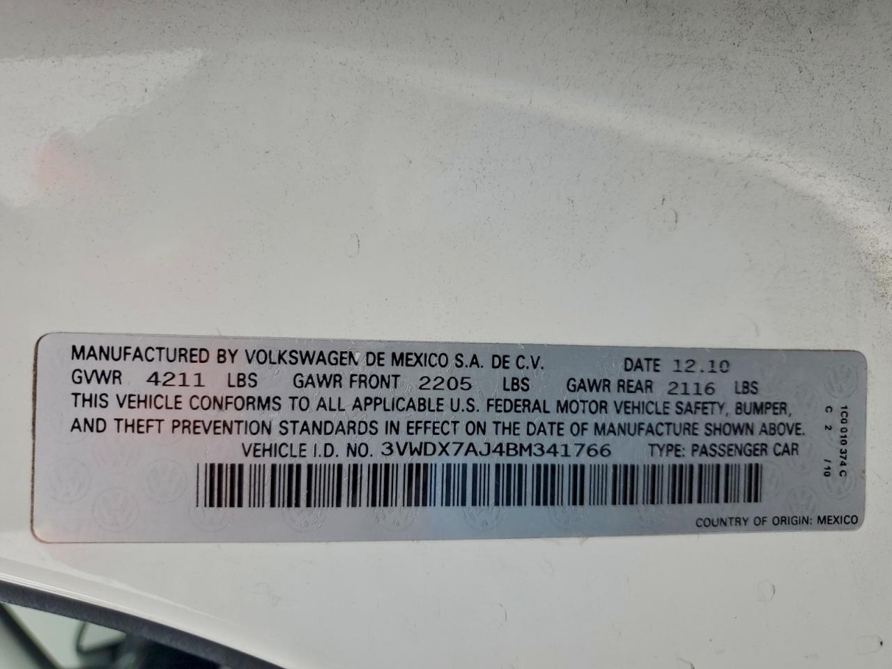 2011 VOLKSWAGEN JETTA SE photo 12