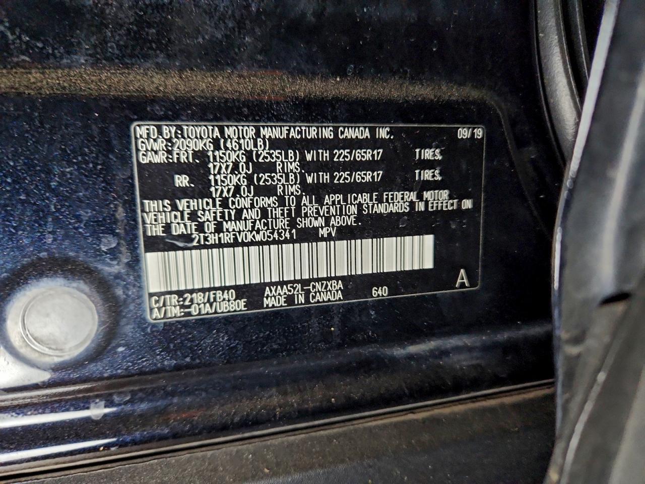 2019 TOYOTA RAV4 LE photo 25