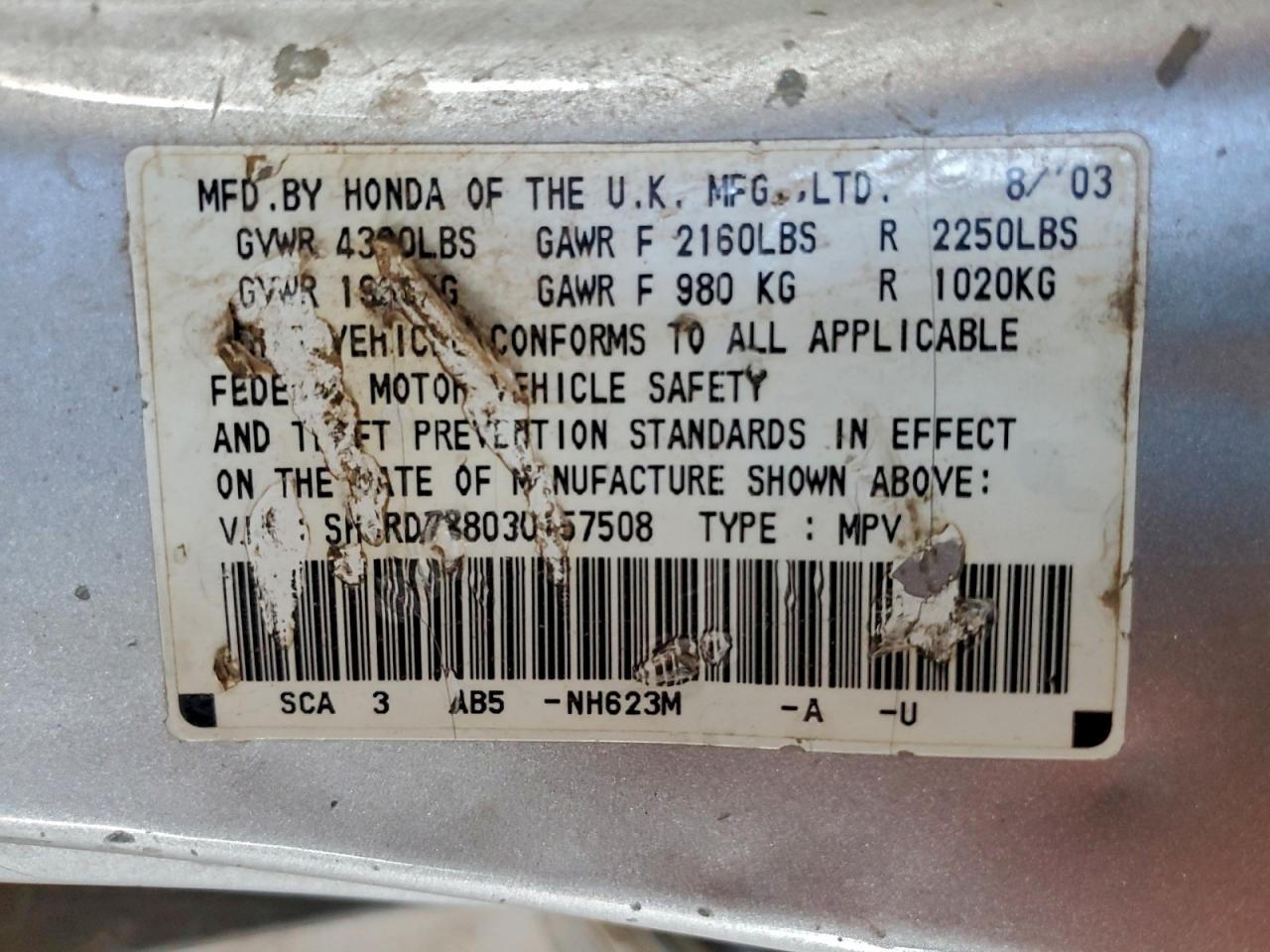 2003 HONDA CR-V EX photo 34