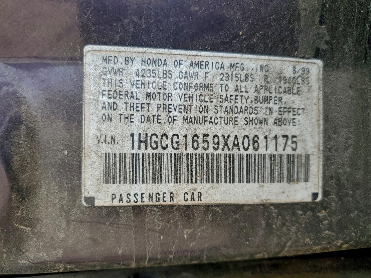 1999 HONDA ACCORD EX photo 23