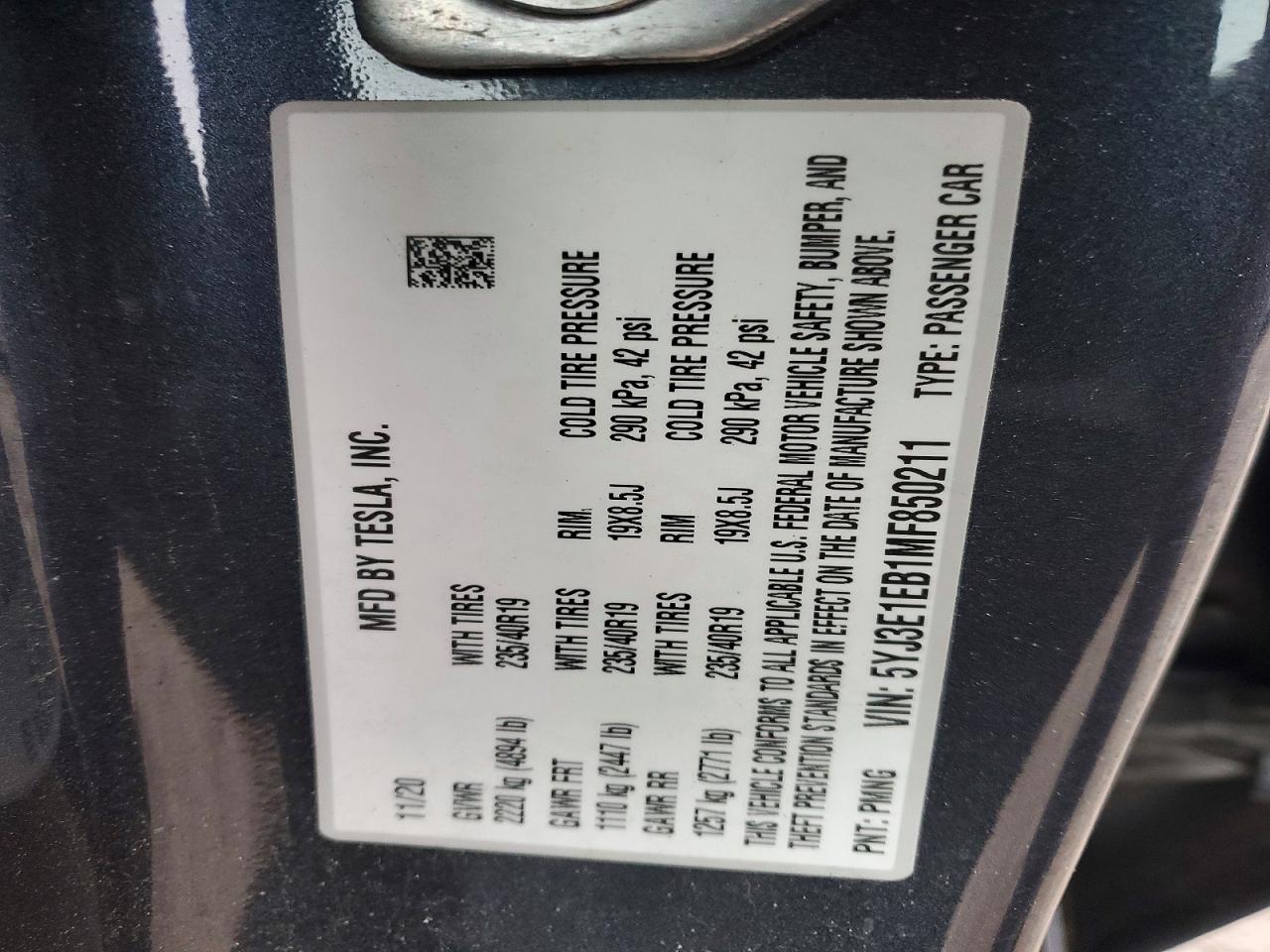 2021 TESLA MODEL 3 photo 34