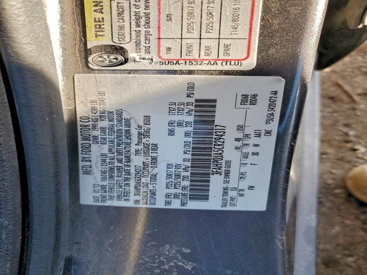 2012 FORD FUSION SEL photo 34