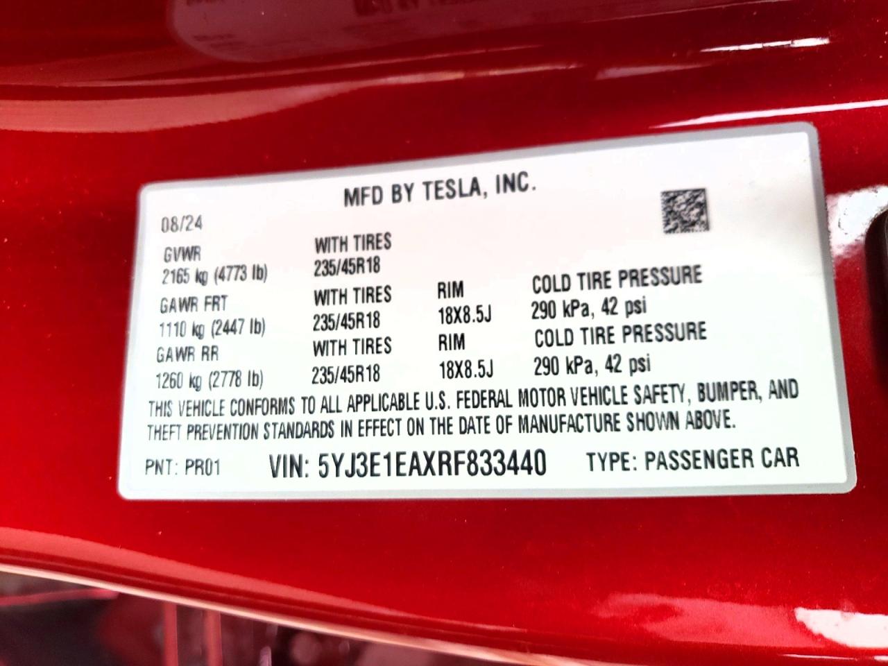 2024 TESLA MODEL 3 photo 45