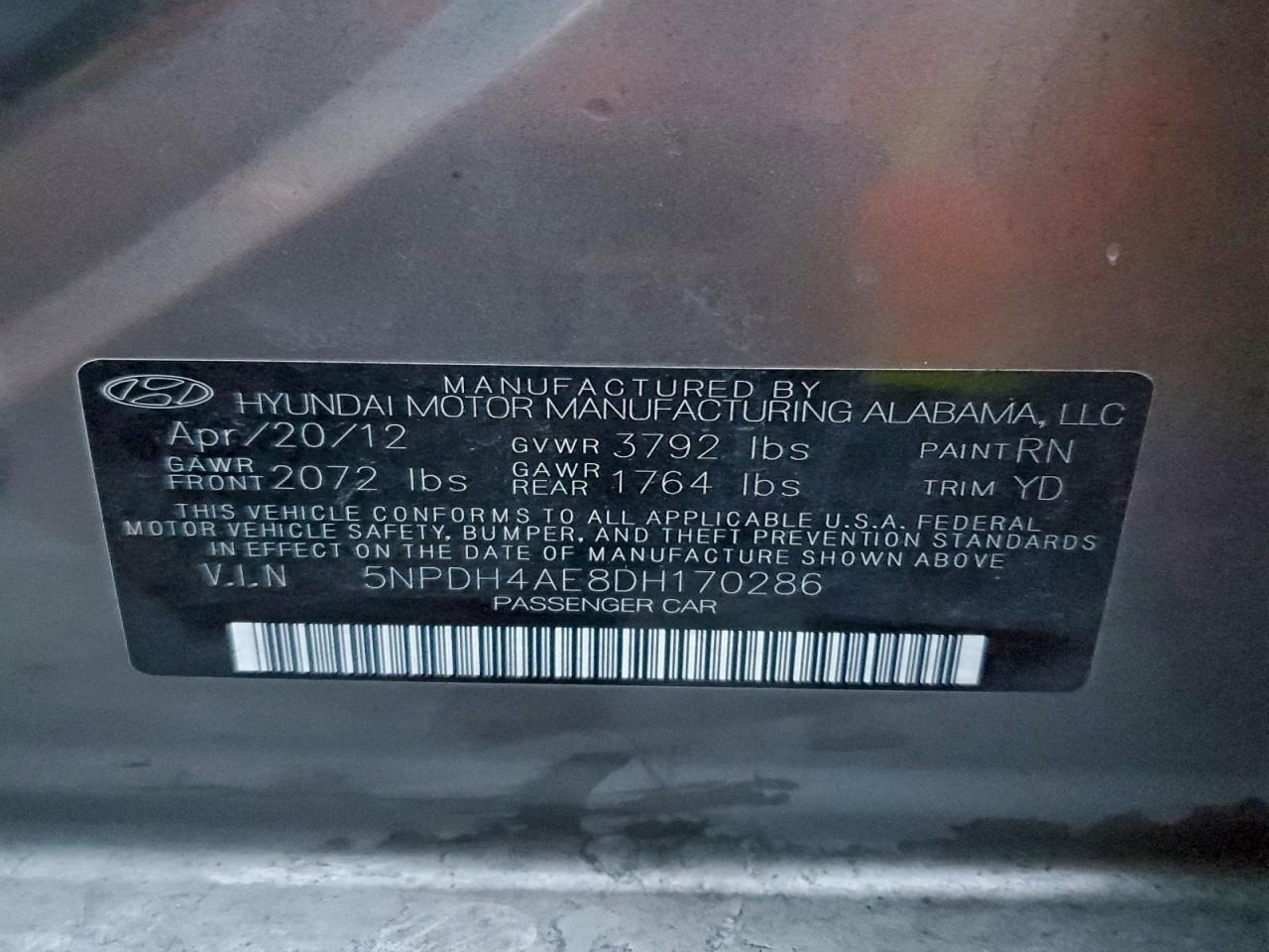 2013 HYUNDAI ELANTRA GLS photo 12