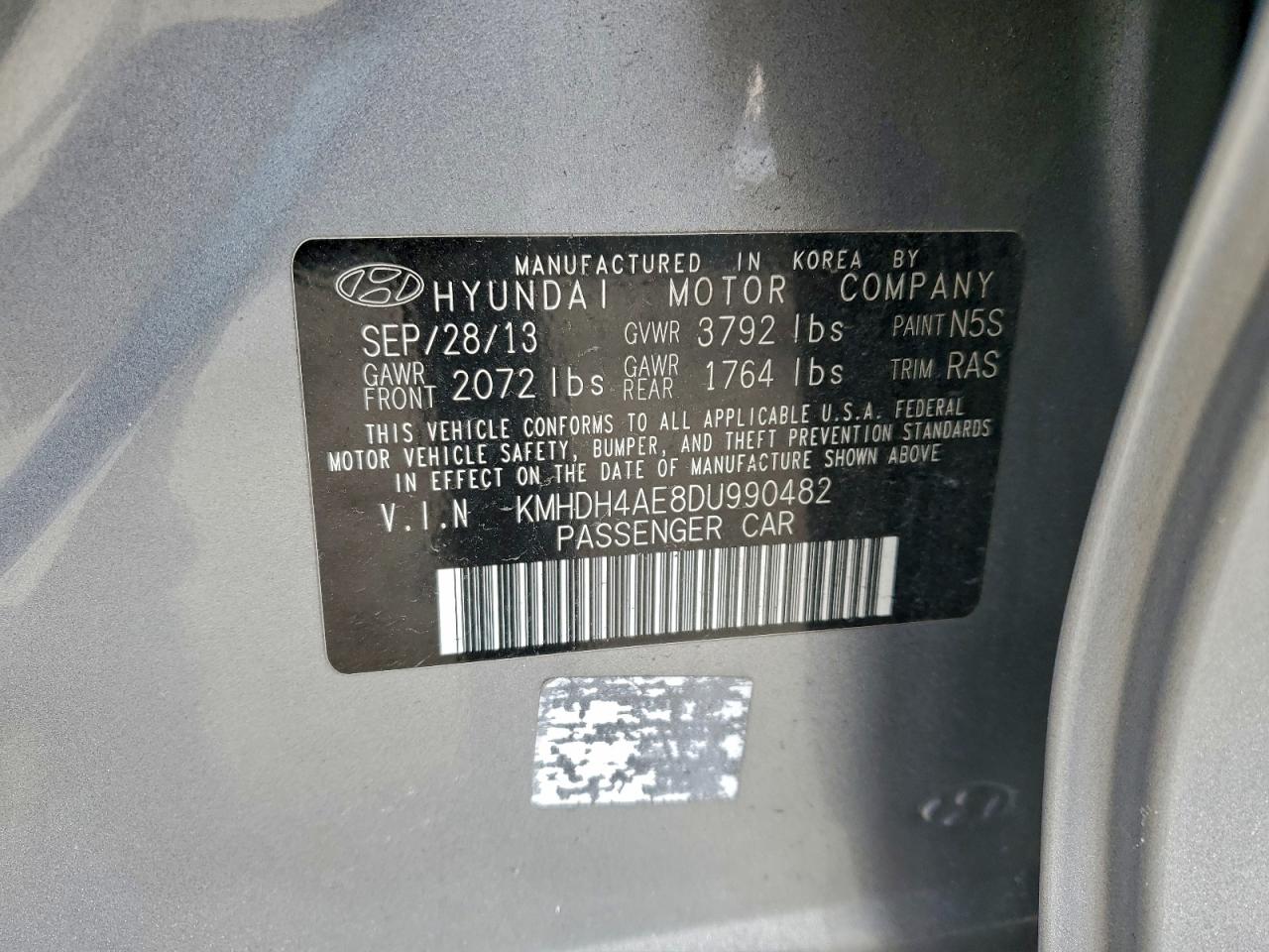2013 HYUNDAI ELANTRA GLS photo 23