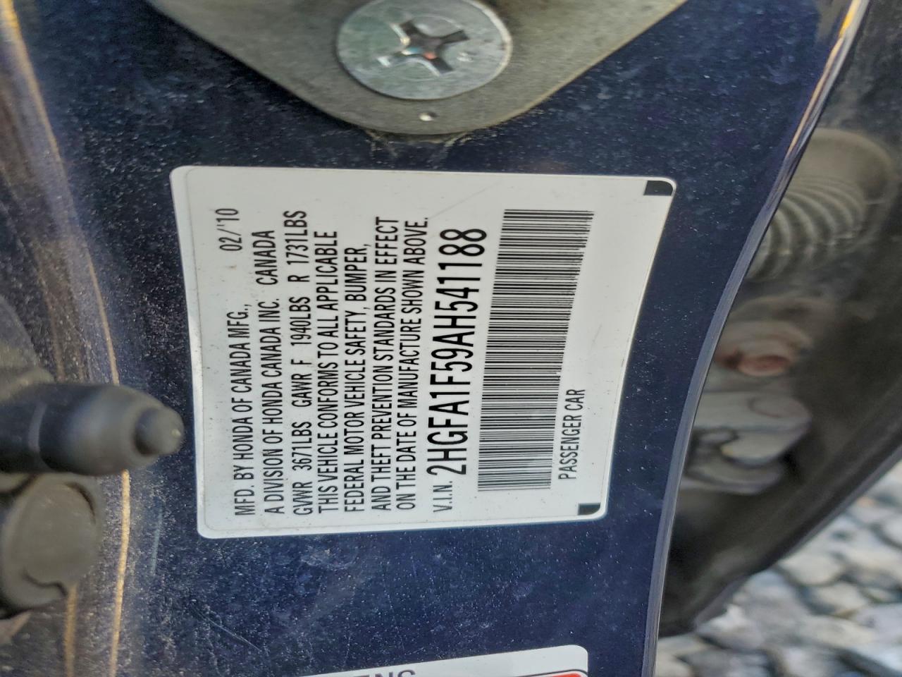 2010 HONDA CIVIC LX photo 23