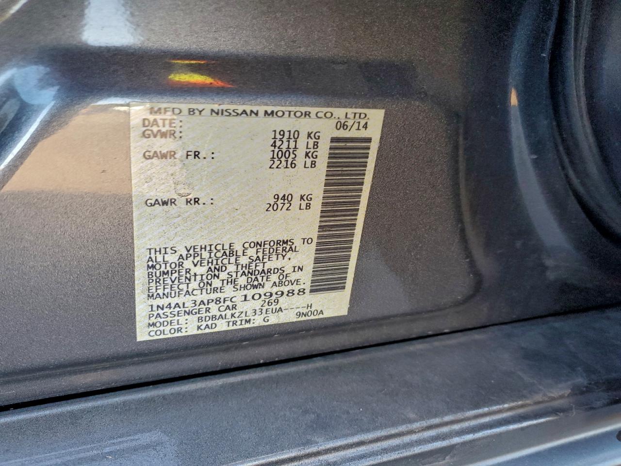 2015 NISSAN ALTIMA 2.5 photo 23